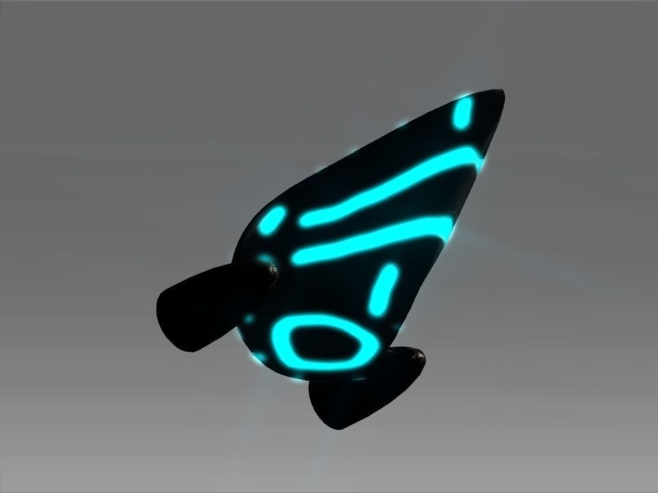 Pointed Front Space Ship Helm Low-poly 3D model_35