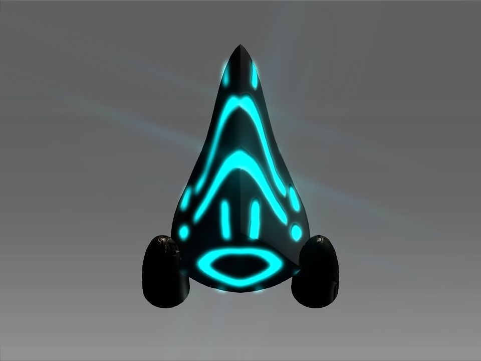 Pointed Front Space Ship Helm Low-poly 3D model_27
