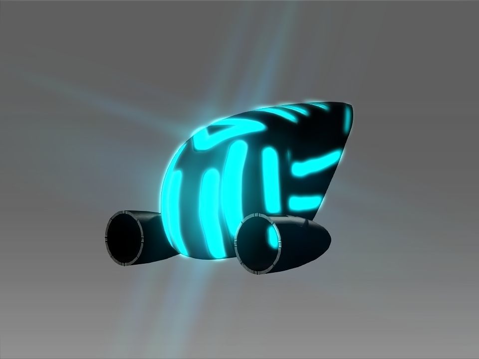 Pointed Front Space Ship Helm Low-poly 3D model_7