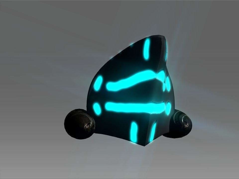 Pointed Front Space Ship Helm Low-poly 3D model_17