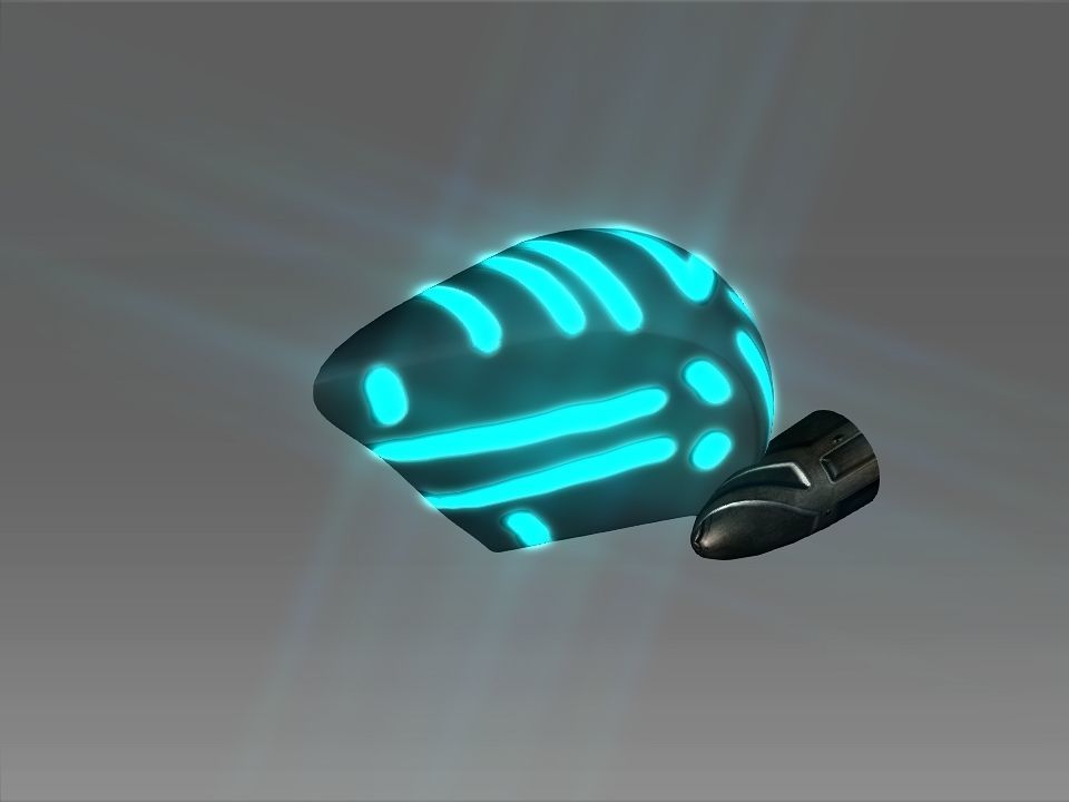 Pointed Front Space Ship Helm Low-poly 3D model_19