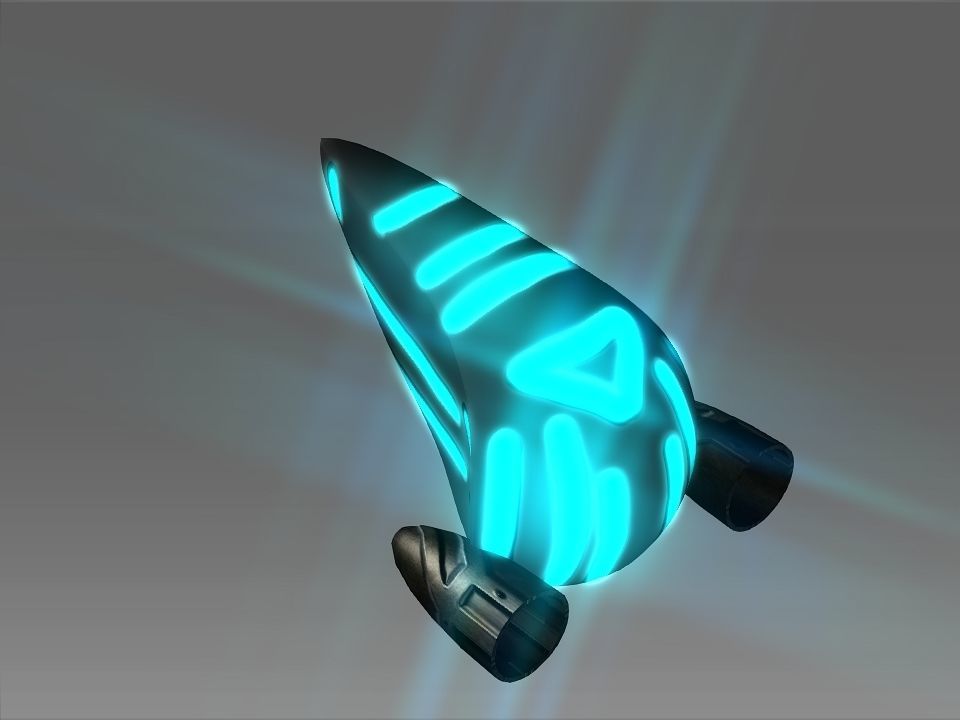 Pointed Front Space Ship Helm Low-poly 3D model_21