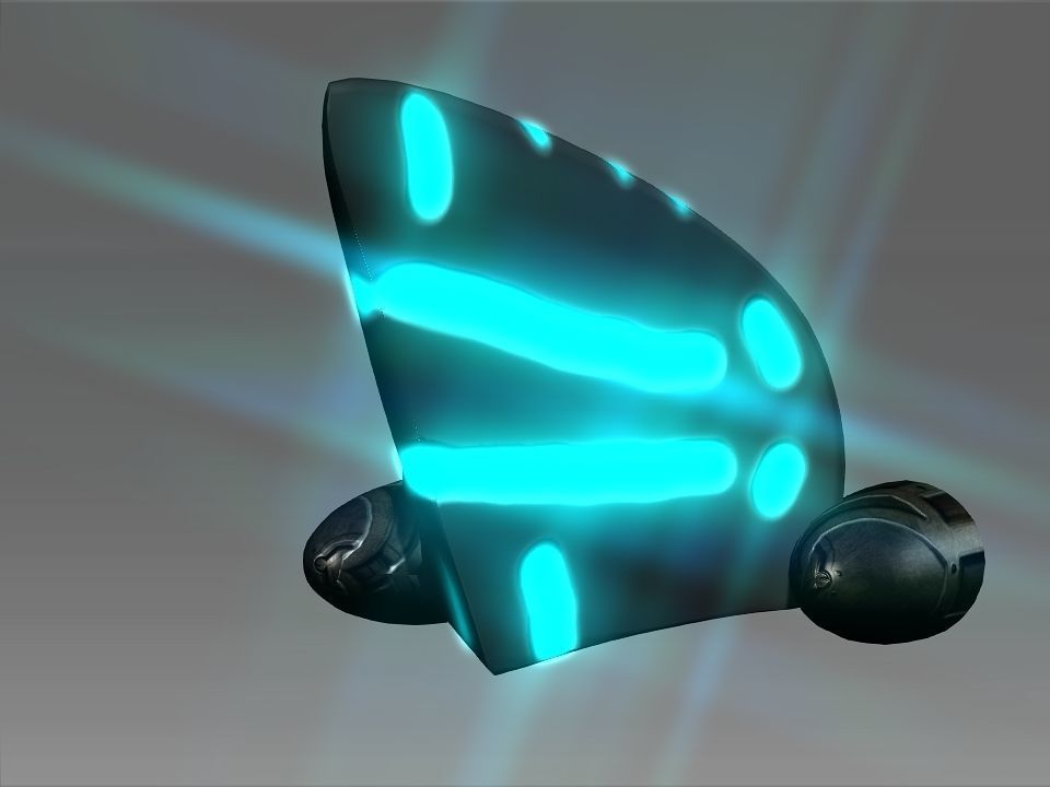 Pointed Front Space Ship Helm Low-poly 3D model_34