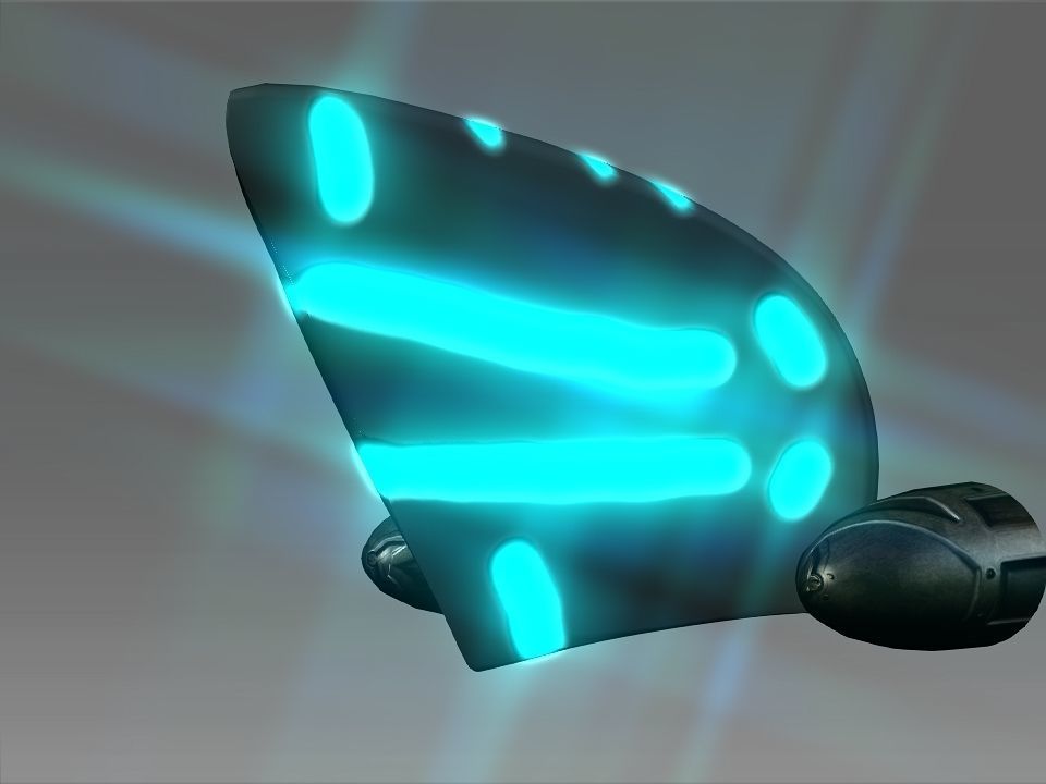 Pointed Front Space Ship Helm Low-poly 3D model_38