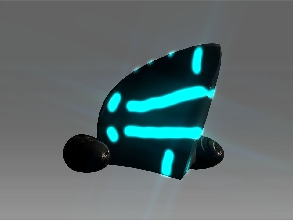 Pointed Front Space Ship Helm Low-poly 3D model_16