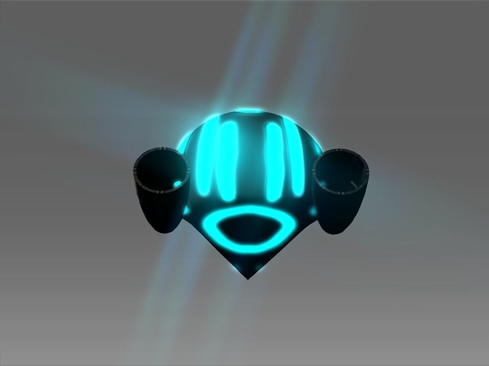 Pointed Front Space Ship Helm Low-poly 3D model_31