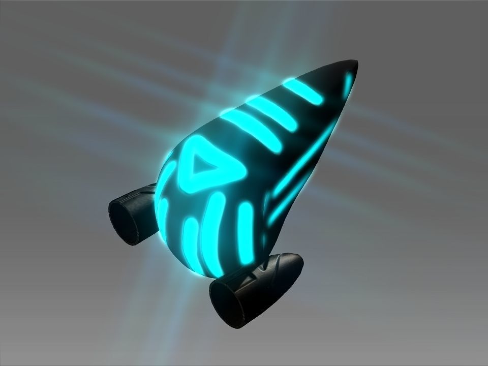 Pointed Front Space Ship Helm Low-poly 3D model_24
