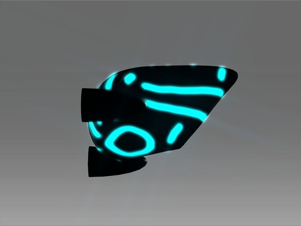 Pointed Front Space Ship Helm Low-poly 3D model_33