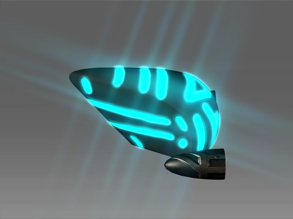 Pointed Front Space Ship Helm Low-poly 3D model_20
