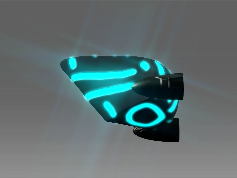 Pointed Front Space Ship Helm Low-poly 3D model_29