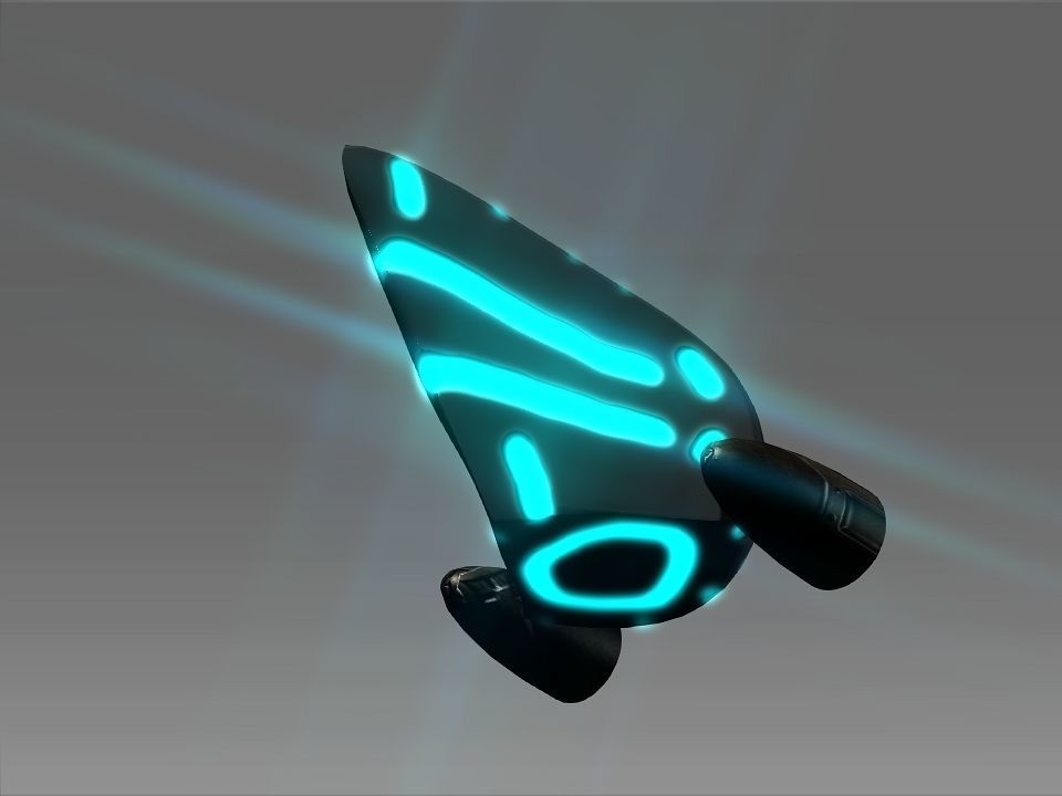 Pointed Front Space Ship Helm Low-poly 3D model_28