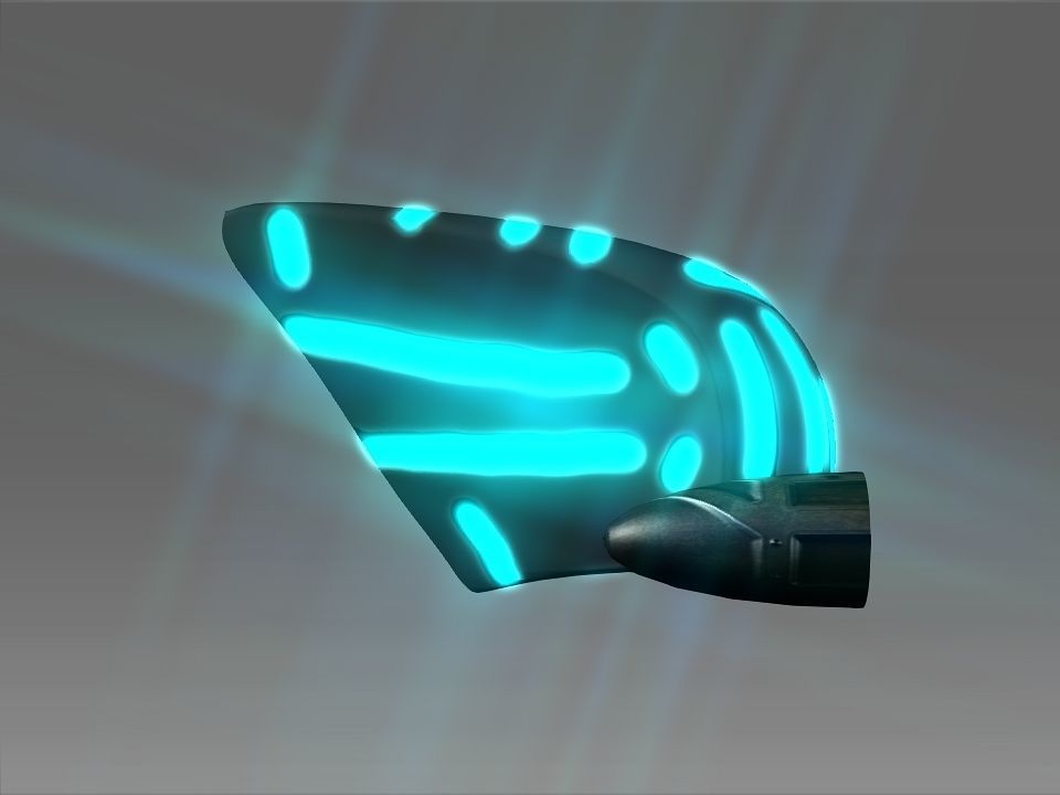 Pointed Front Space Ship Helm Low-poly 3D model_41