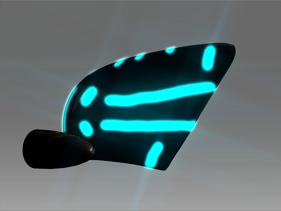 Pointed Front Space Ship Helm Low-poly 3D model_14