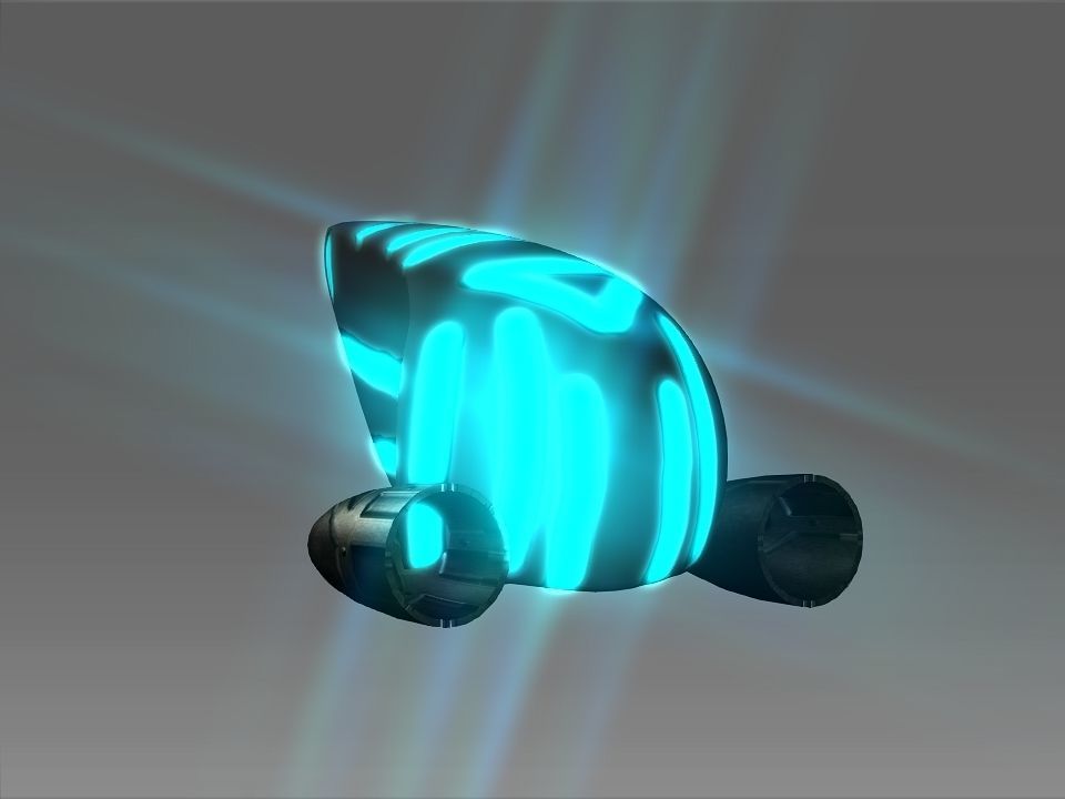 Pointed Front Space Ship Helm Low-poly 3D model_3