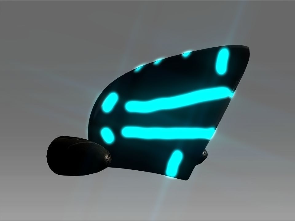 Pointed Front Space Ship Helm Low-poly 3D model_15