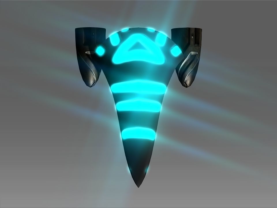 Pointed Front Space Ship Helm Low-poly 3D model_37