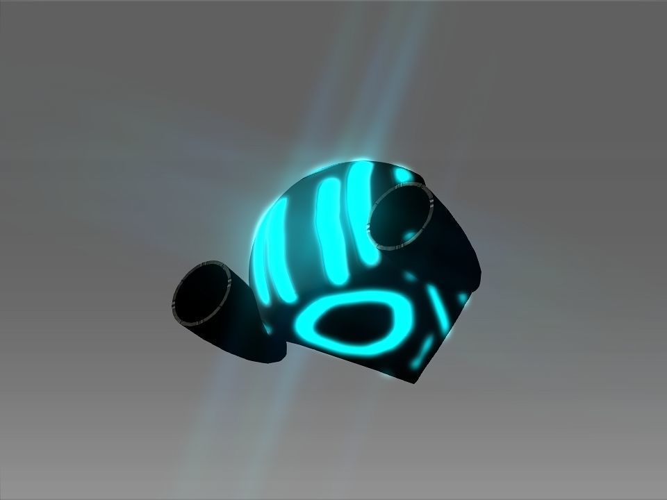 Pointed Front Space Ship Helm Low-poly 3D model_32