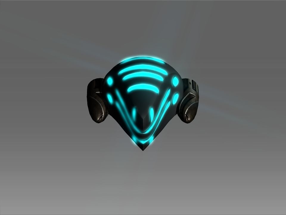 Pointed Front Space Ship Helm Low-poly 3D model_18