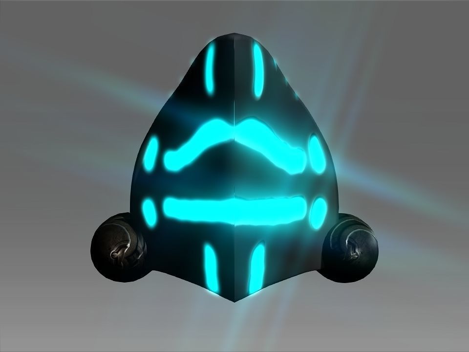 Pointed Front Space Ship Helm Low-poly 3D model_12
