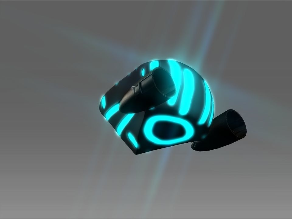 Pointed Front Space Ship Helm Low-poly 3D model_30