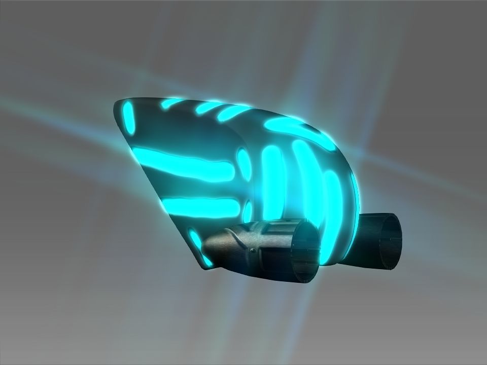 Pointed Front Space Ship Helm Low-poly 3D model_42