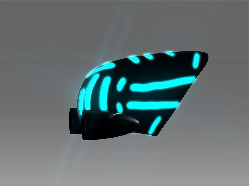 Pointed Front Space Ship Helm Low-poly 3D model_10