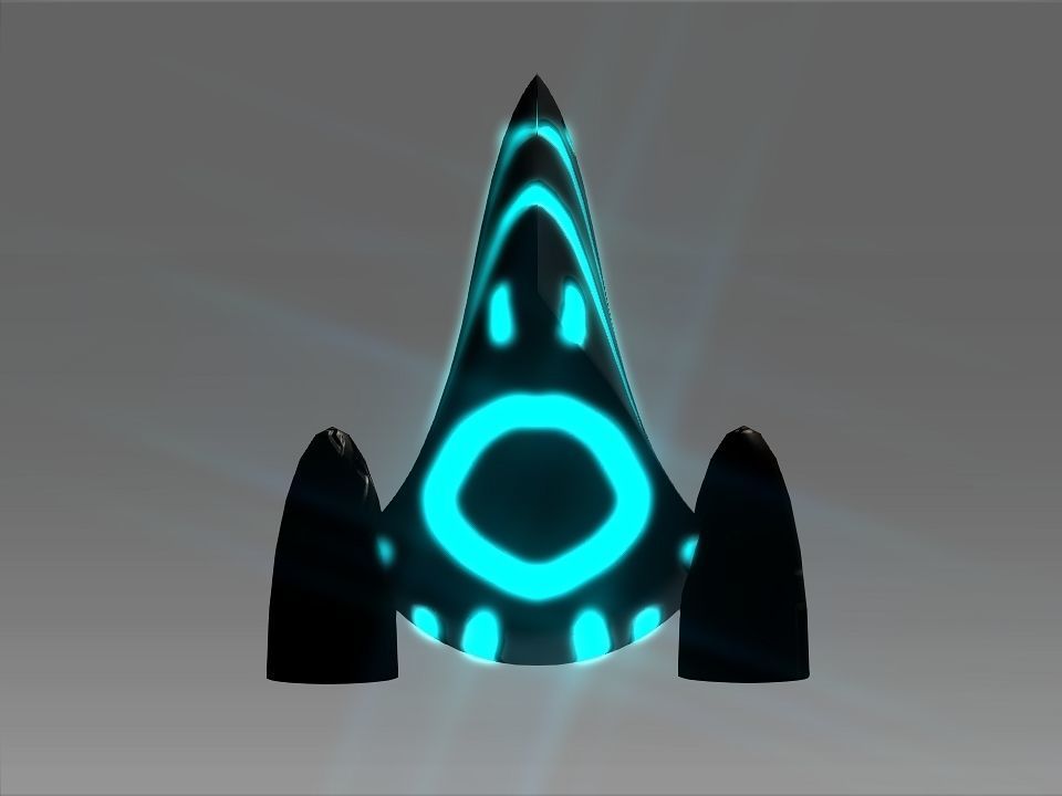 Pointed Front Space Ship Helm Low-poly 3D model_36