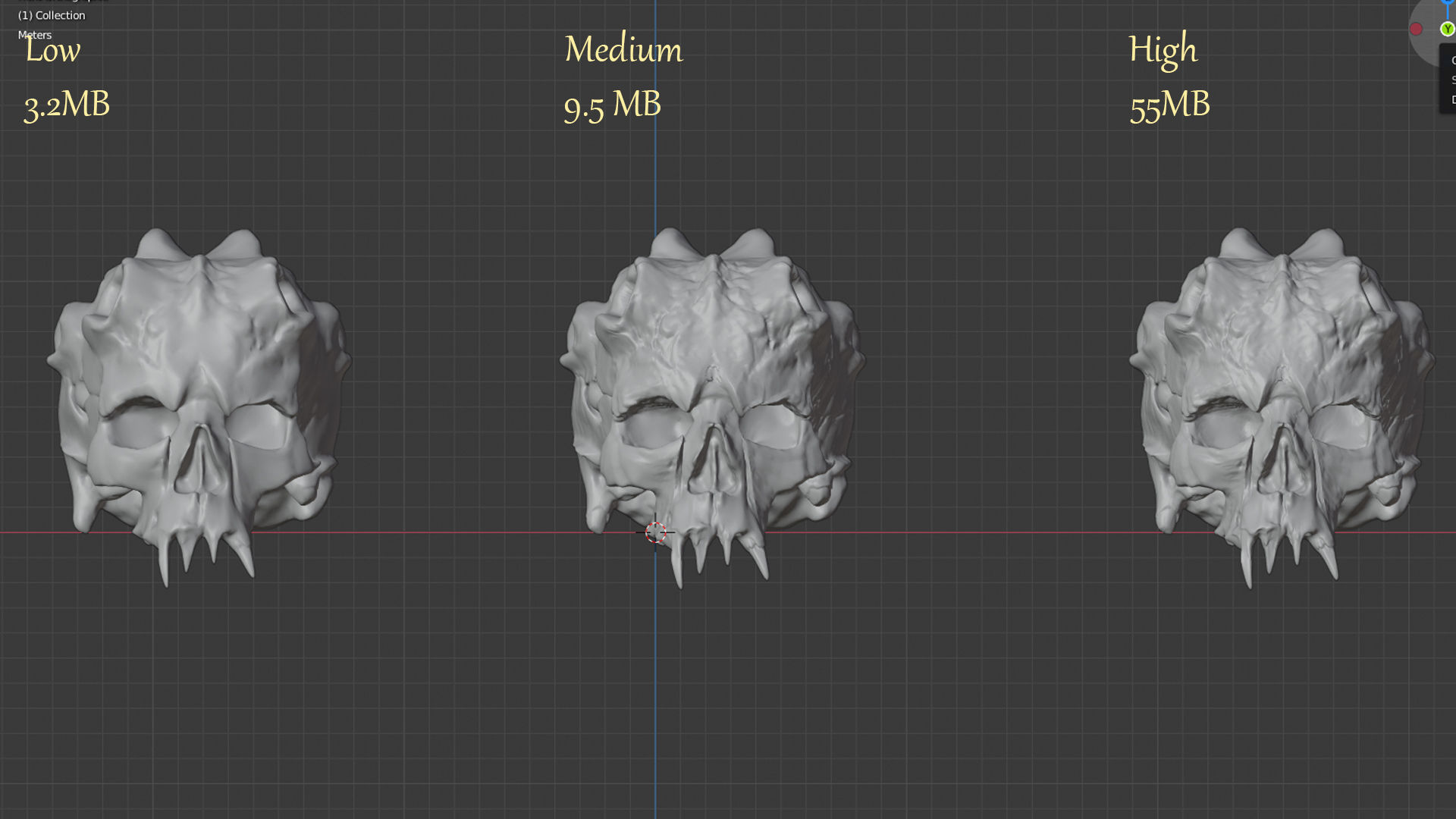Devil Skull With Horns 3D model_8