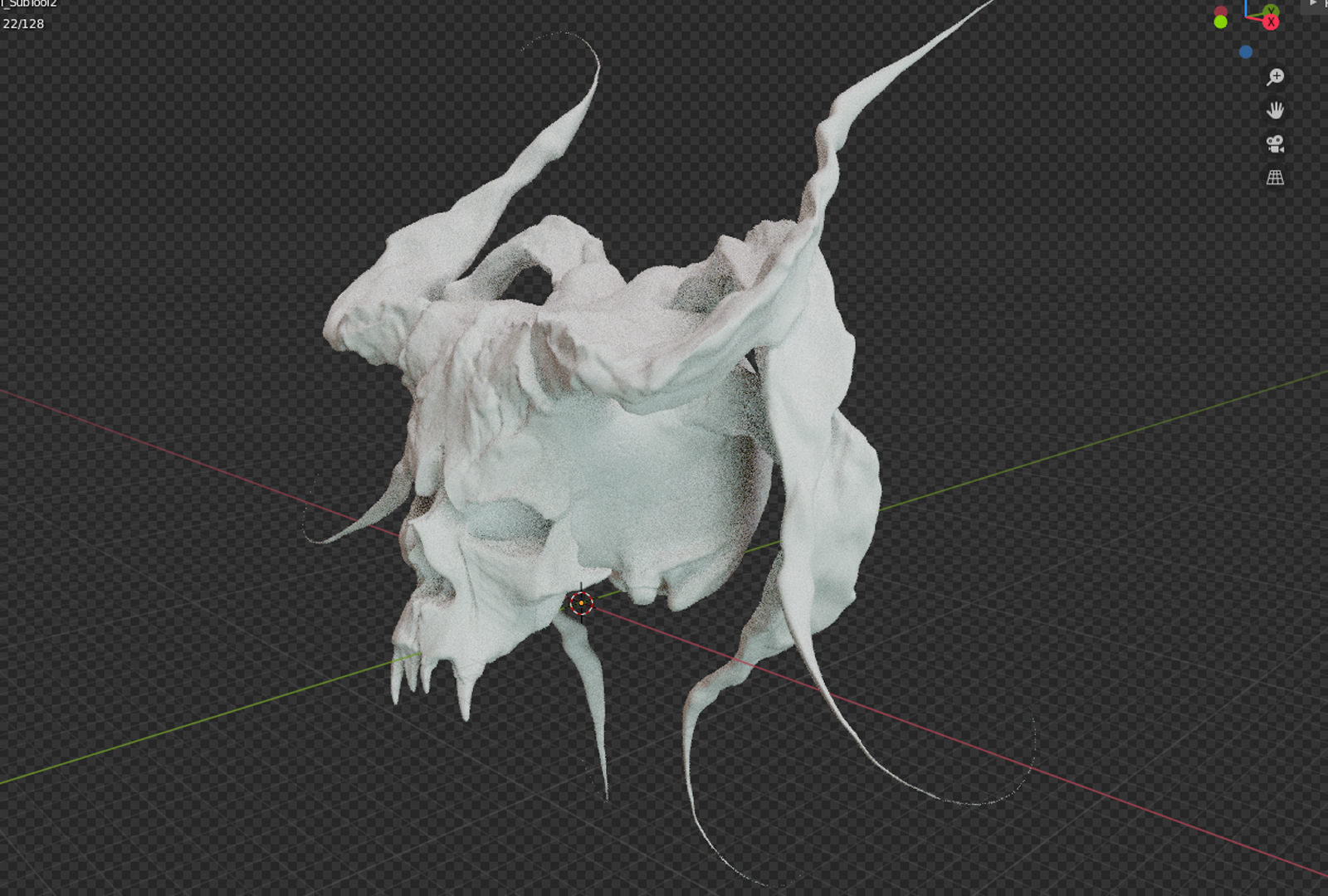 Devil Skull With Horns 3D model_5