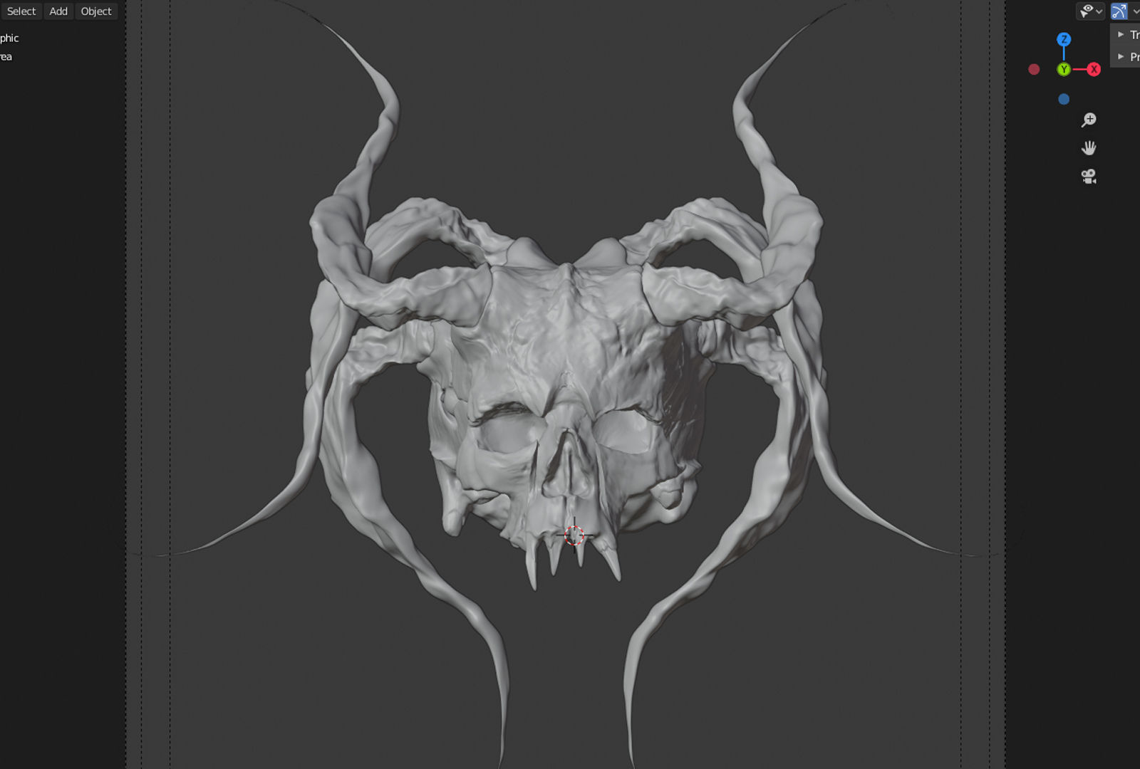 Devil Skull With Horns 3D model_24