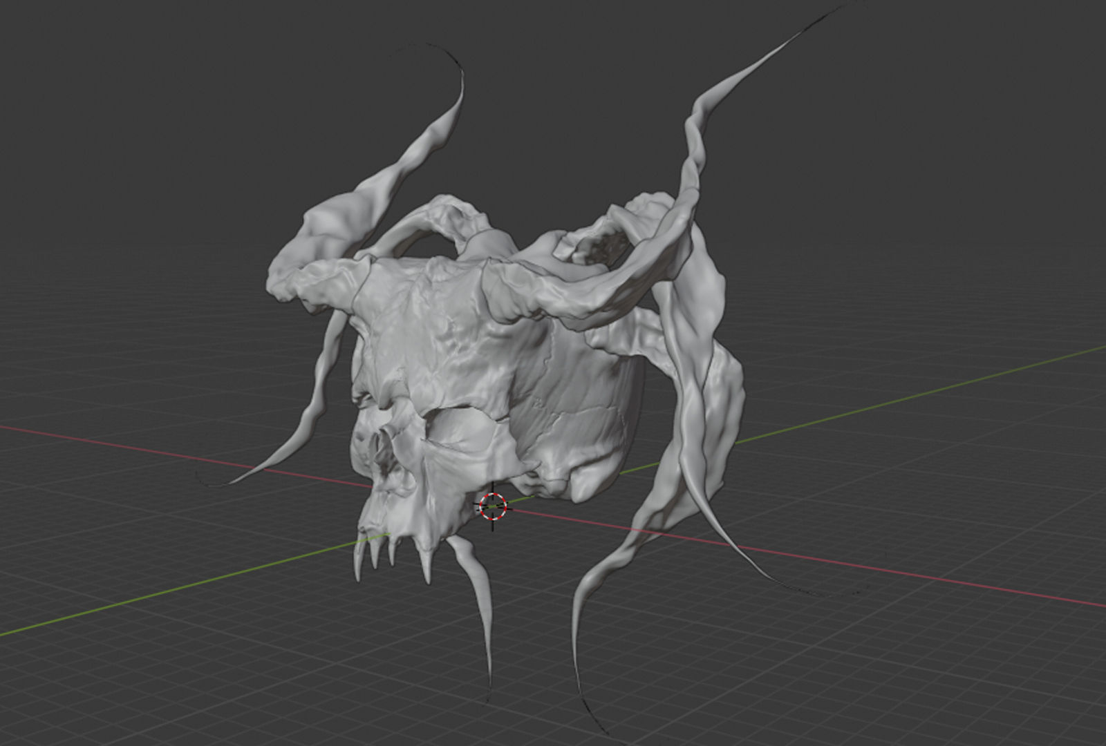 Devil Skull With Horns 3D model_22