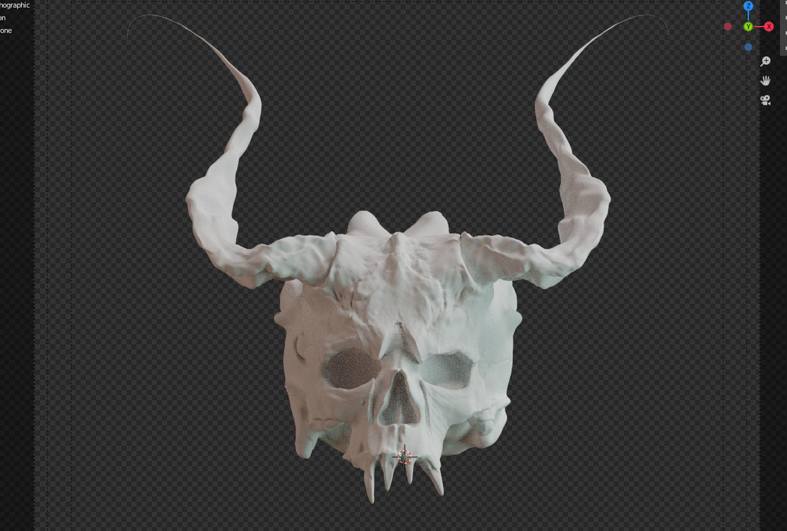 Devil Skull With Horns 3D model_6