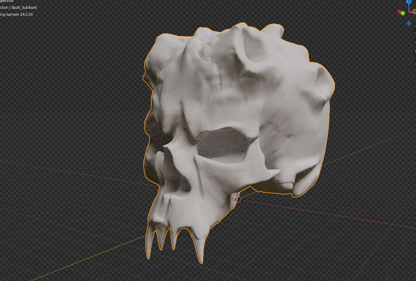 Devil Skull With Horns 3D model_12