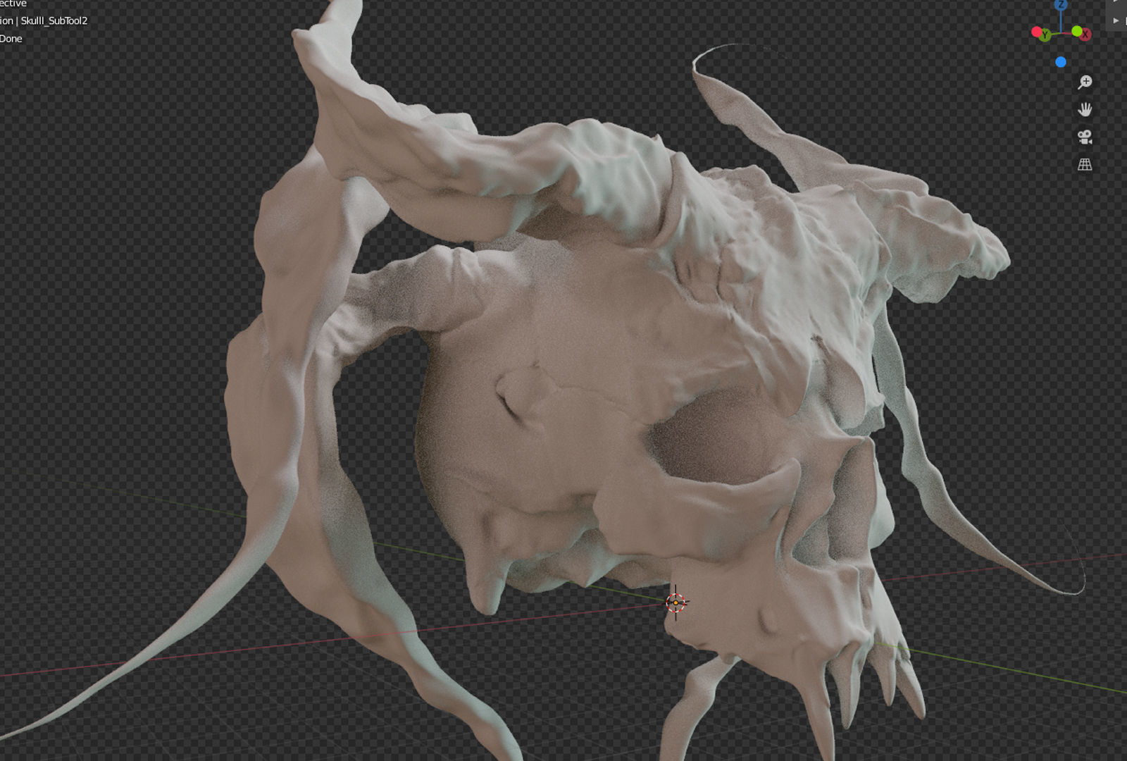 Devil Skull With Horns 3D model_4