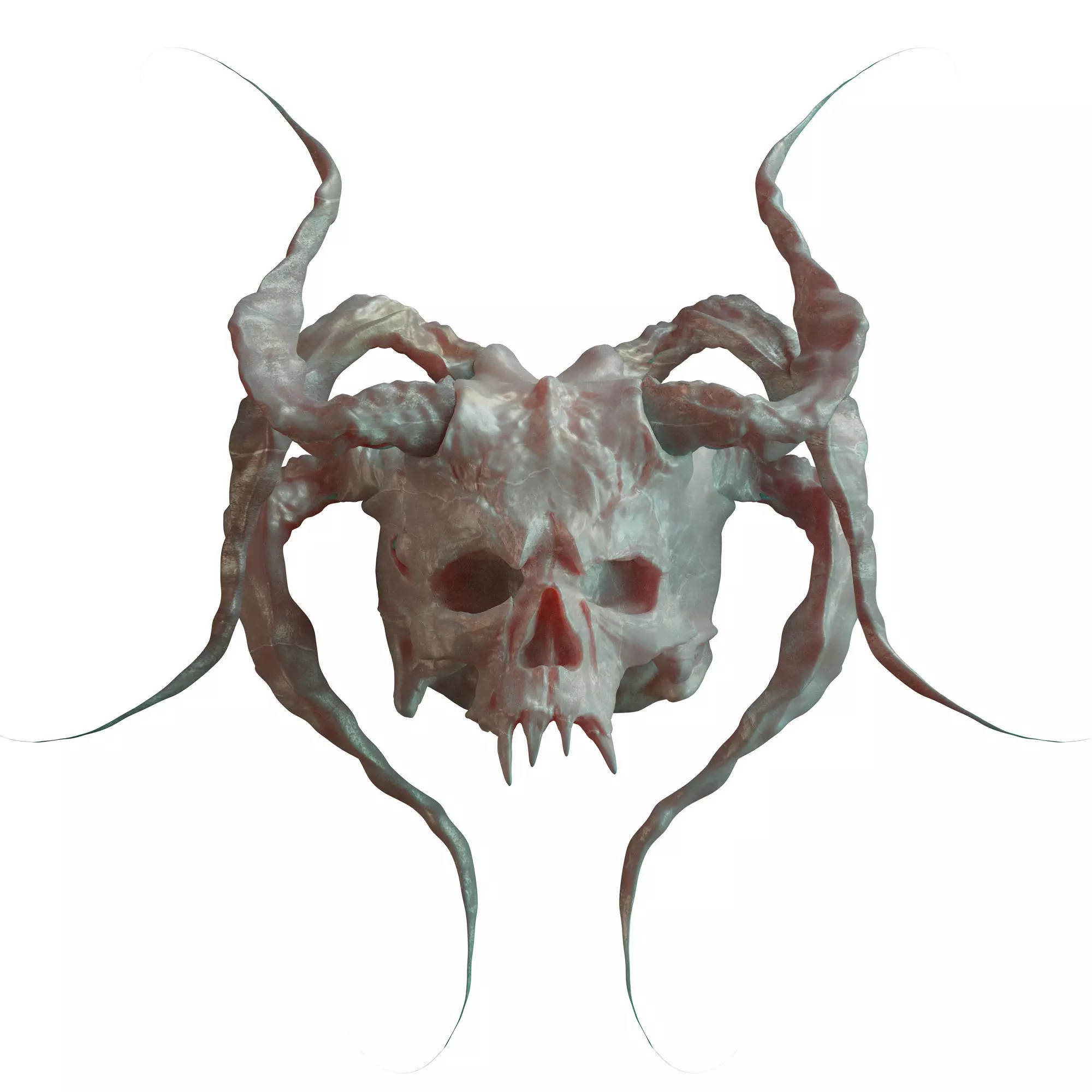 Devil Skull With Horns 3D model_0