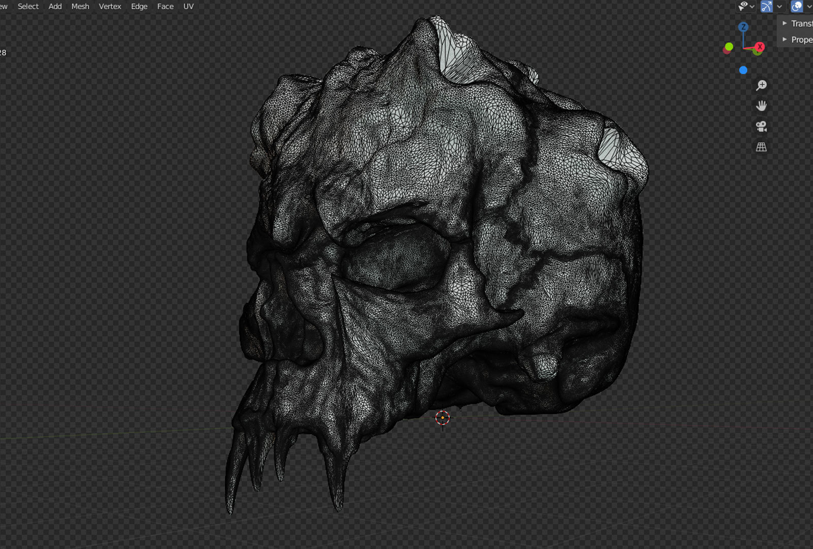 Devil Skull With Horns 3D model_9