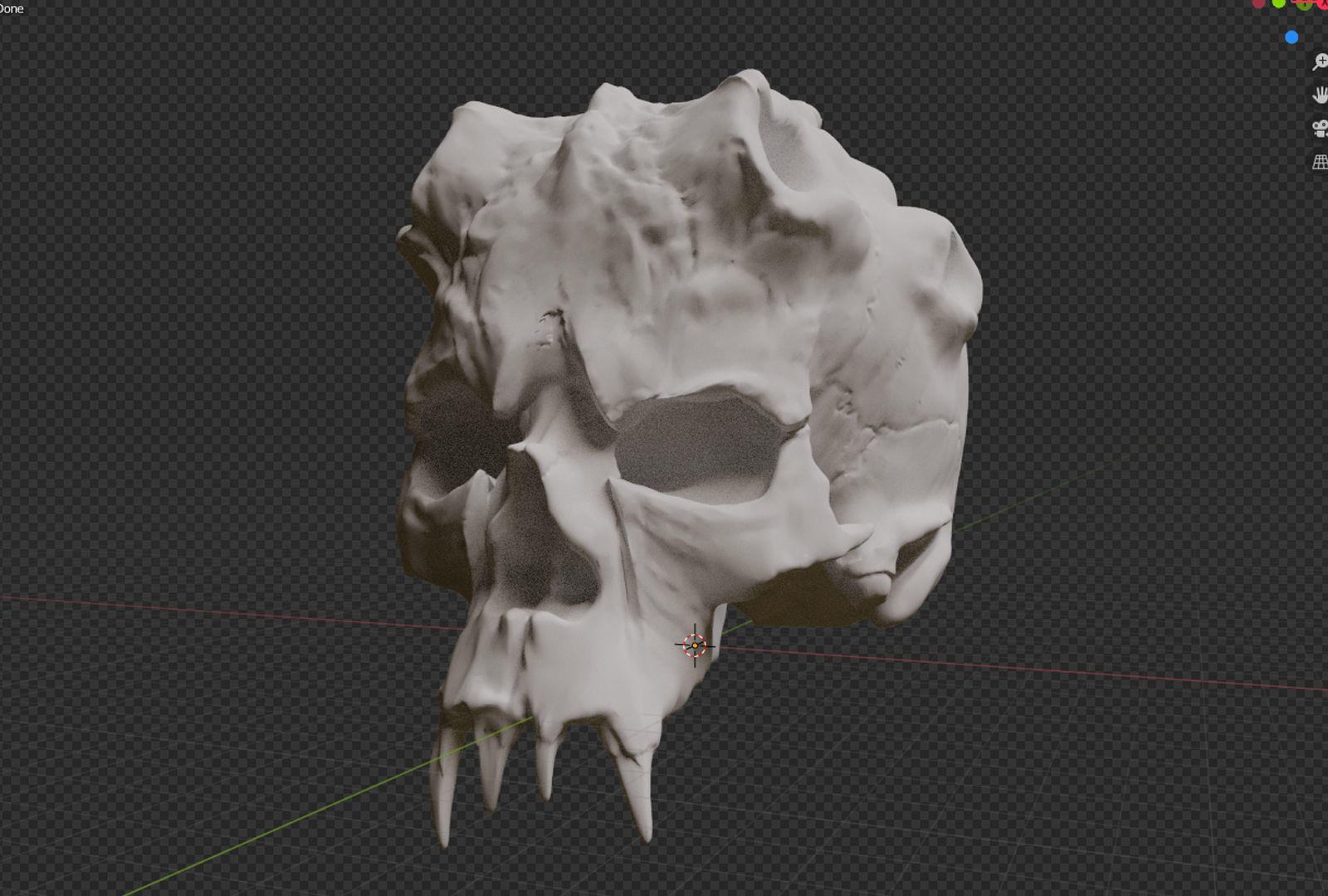 Devil Skull With Horns 3D model_10