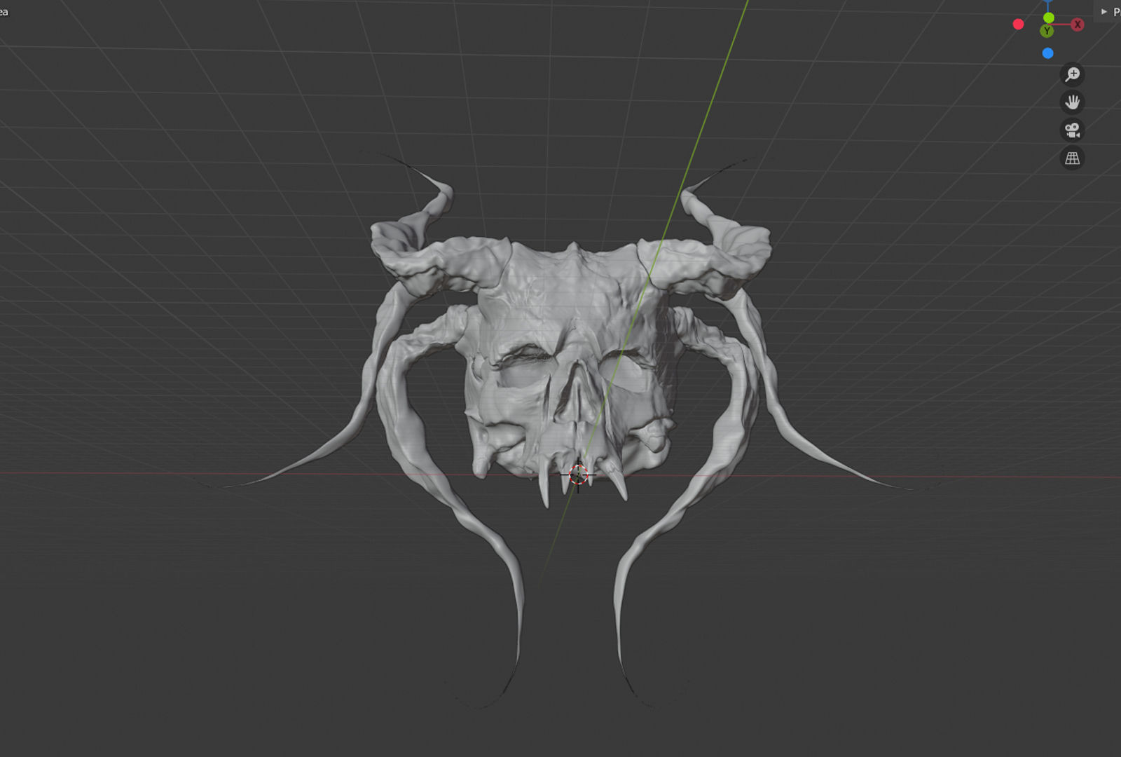 Devil Skull With Horns 3D model_25