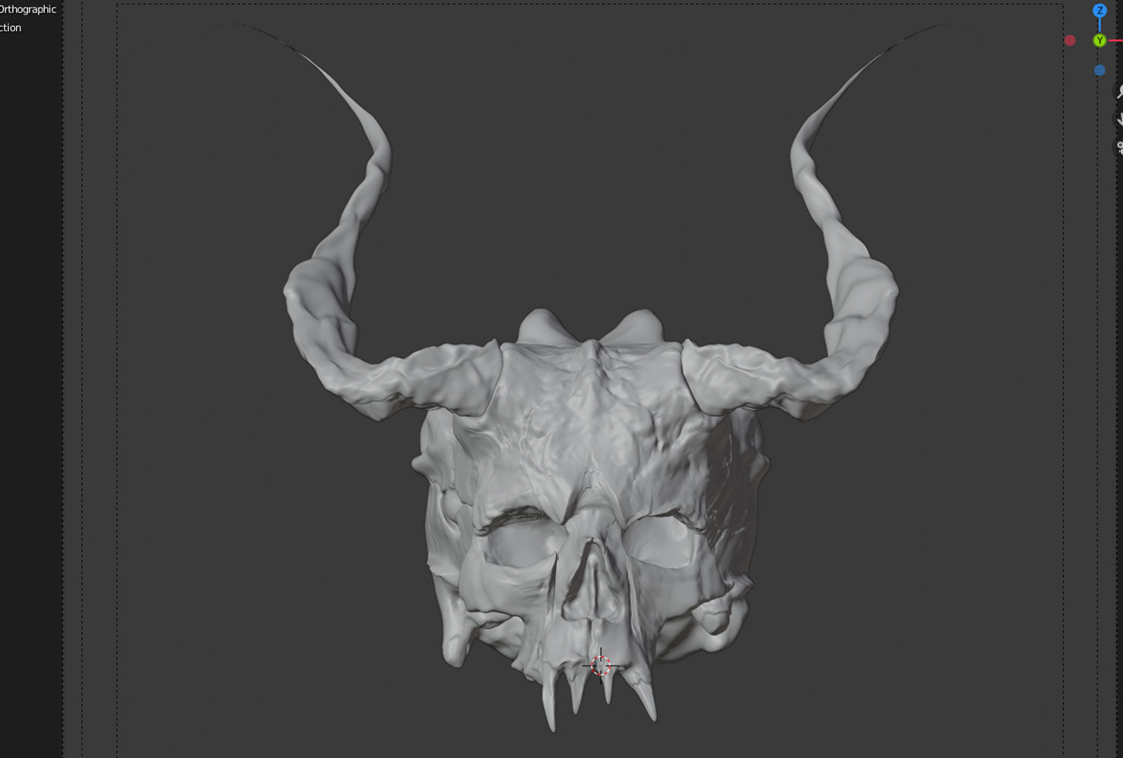 Devil Skull With Horns 3D model_23