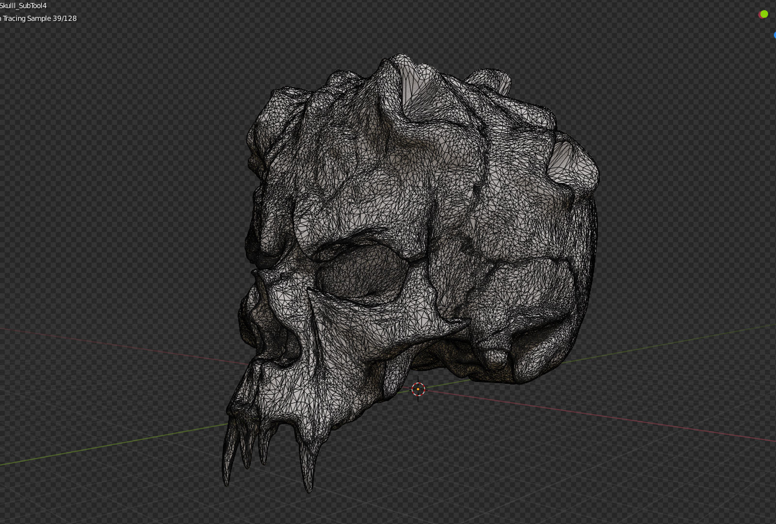Devil Skull With Horns 3D model_11