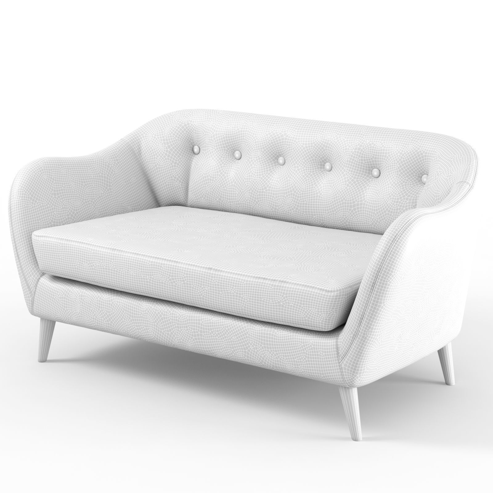 Straight gray double sofa DAVEN by BUT Scandinavian style 3D model_2