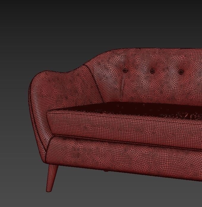 Straight gray double sofa DAVEN by BUT Scandinavian style 3D model_4