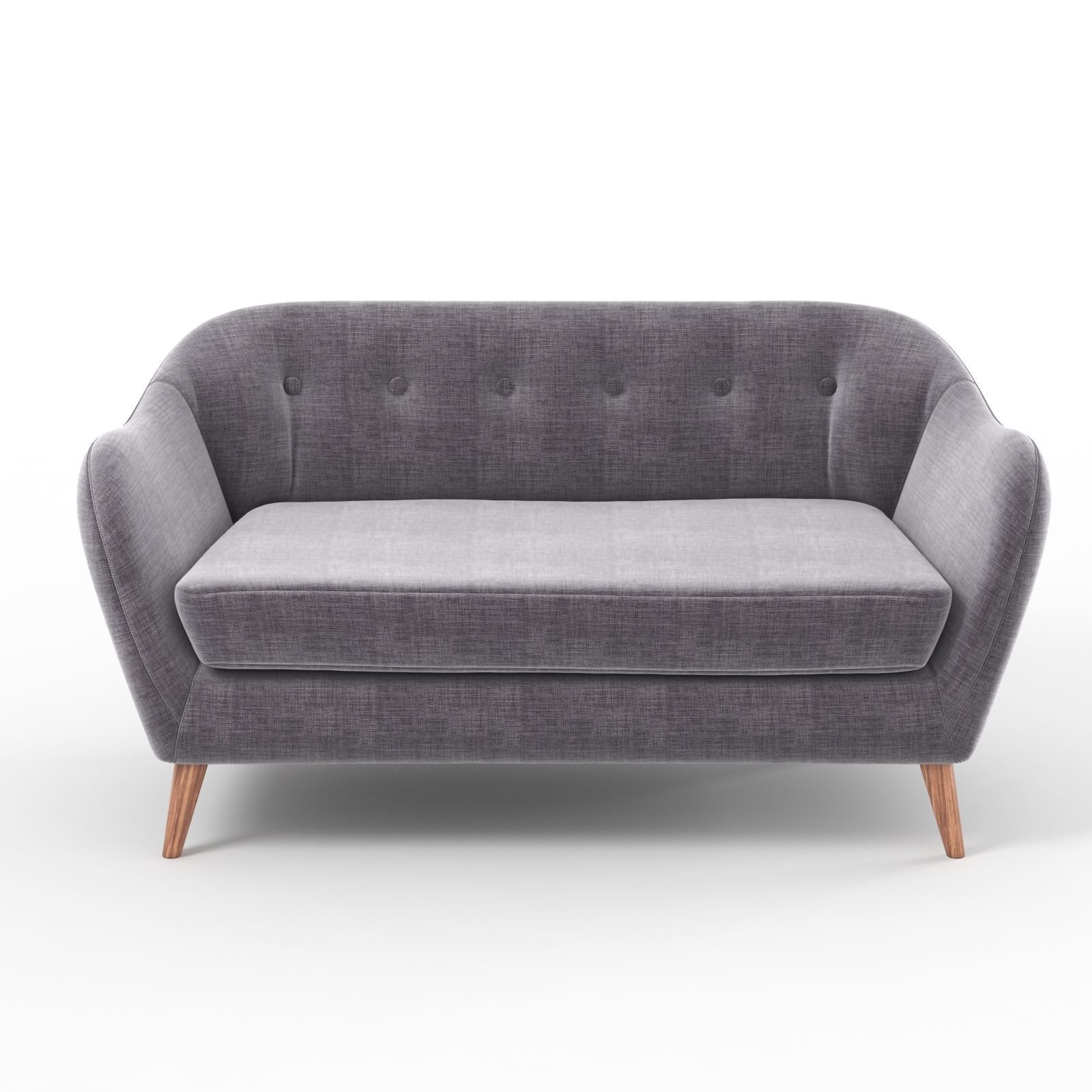 Straight gray double sofa DAVEN by BUT Scandinavian style 3D model_1