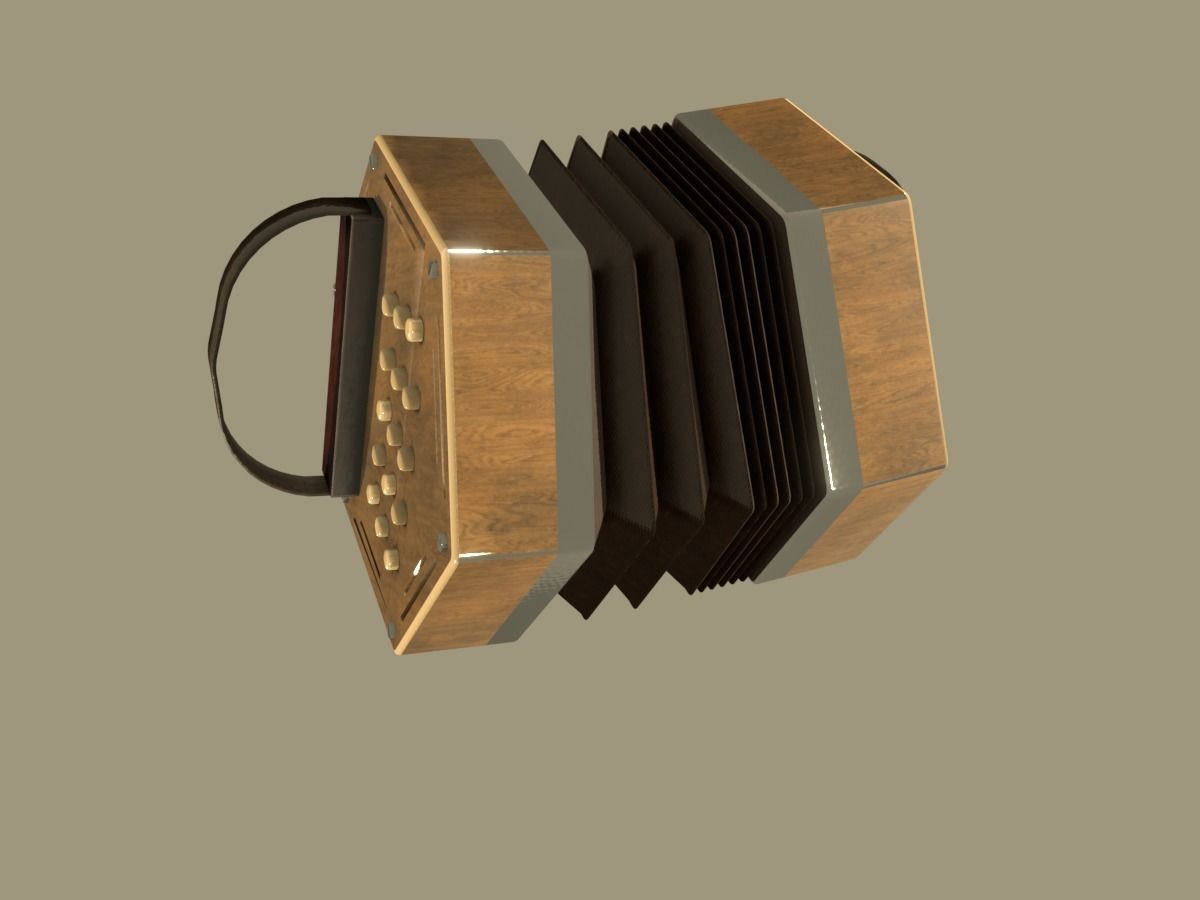 Concertina accordion 3D model_2