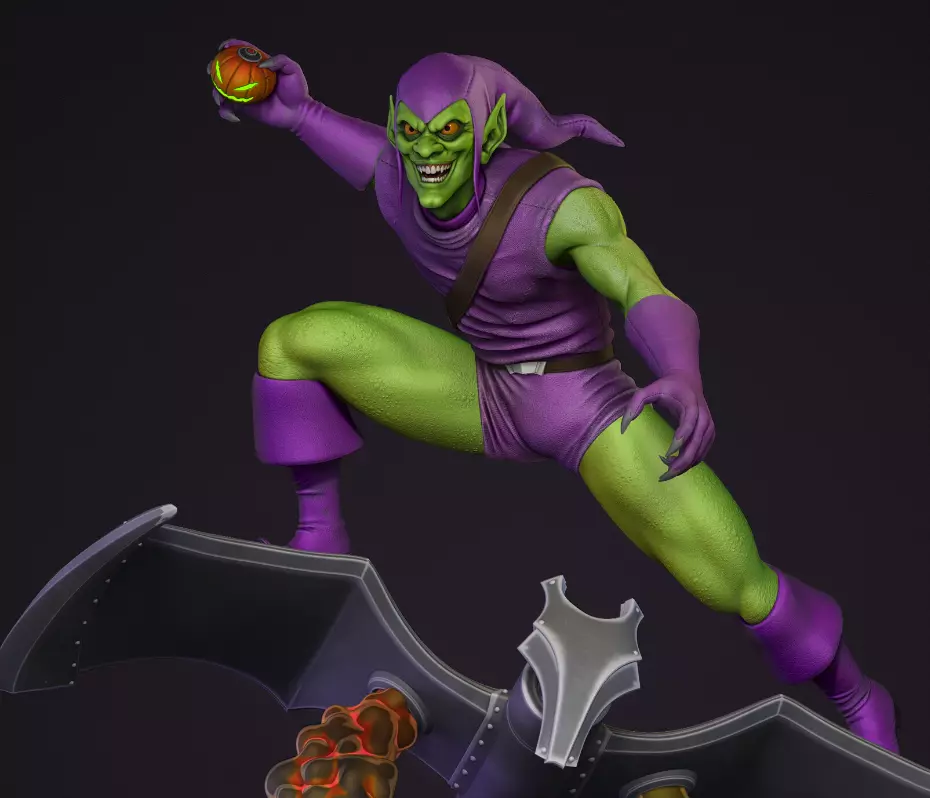 Green Goblin on glider - Spider-man villian 3D print model