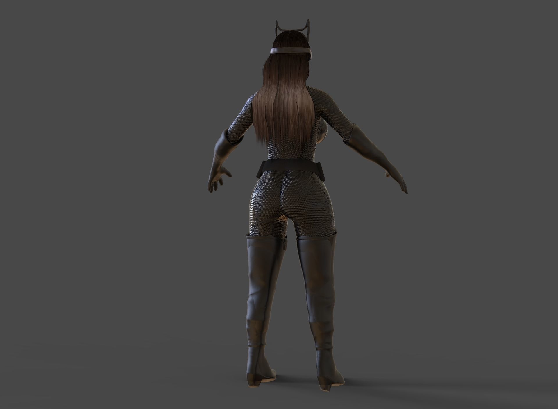 Catwoman in knight rises costume Low-poly 3D model_5