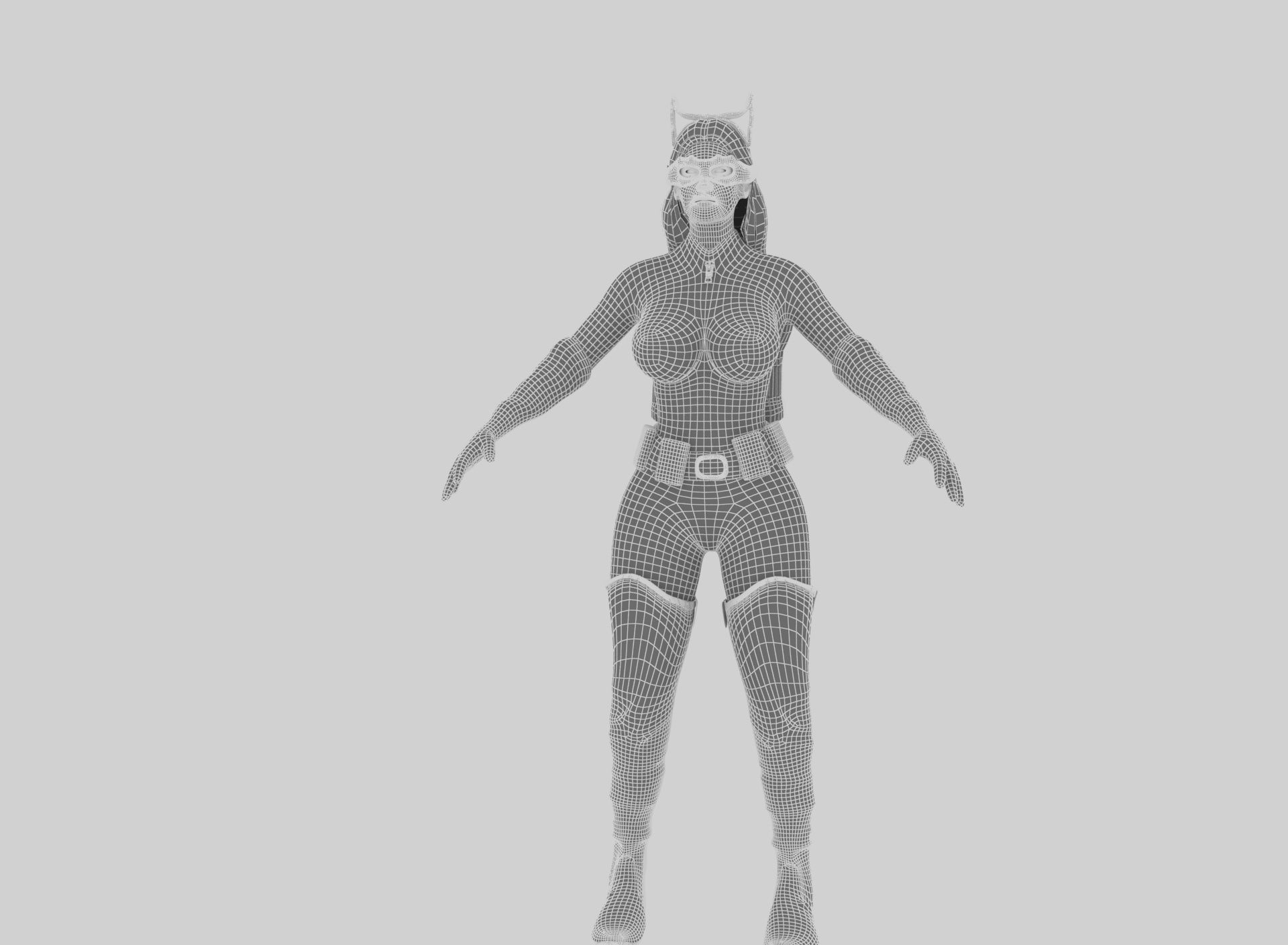 Catwoman in knight rises costume Low-poly 3D model_8