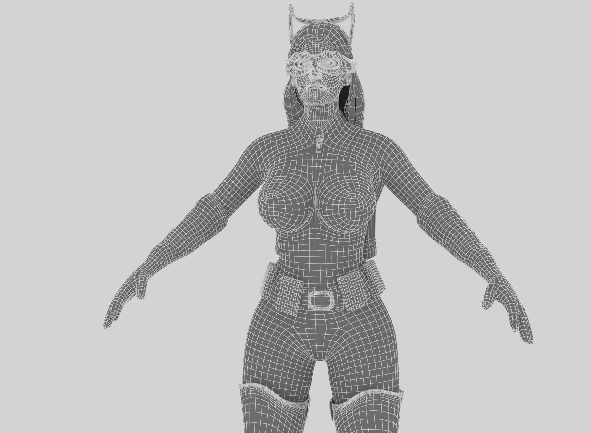 Catwoman in knight rises costume Low-poly 3D model_7
