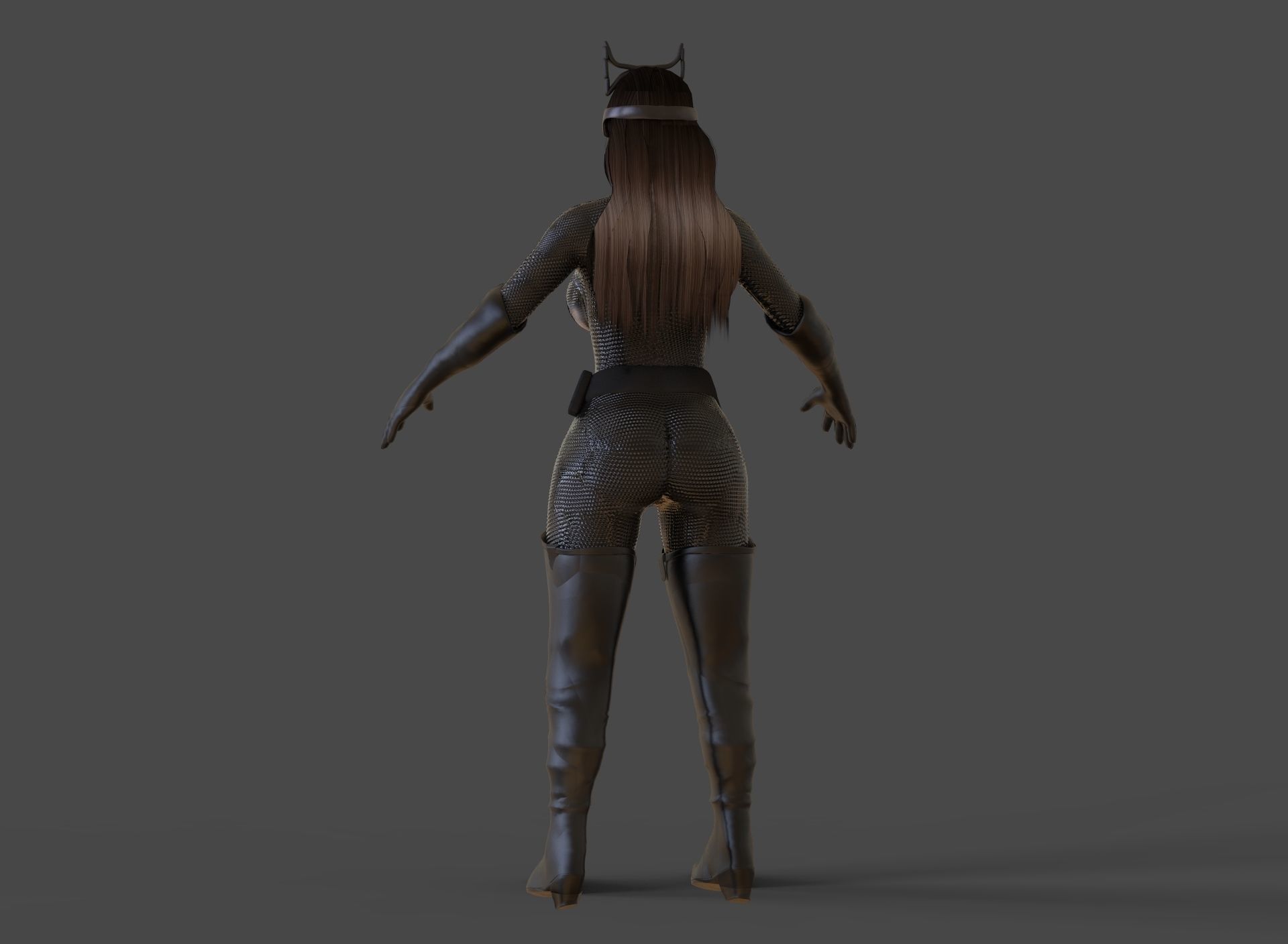 Catwoman in knight rises costume Low-poly 3D model_4