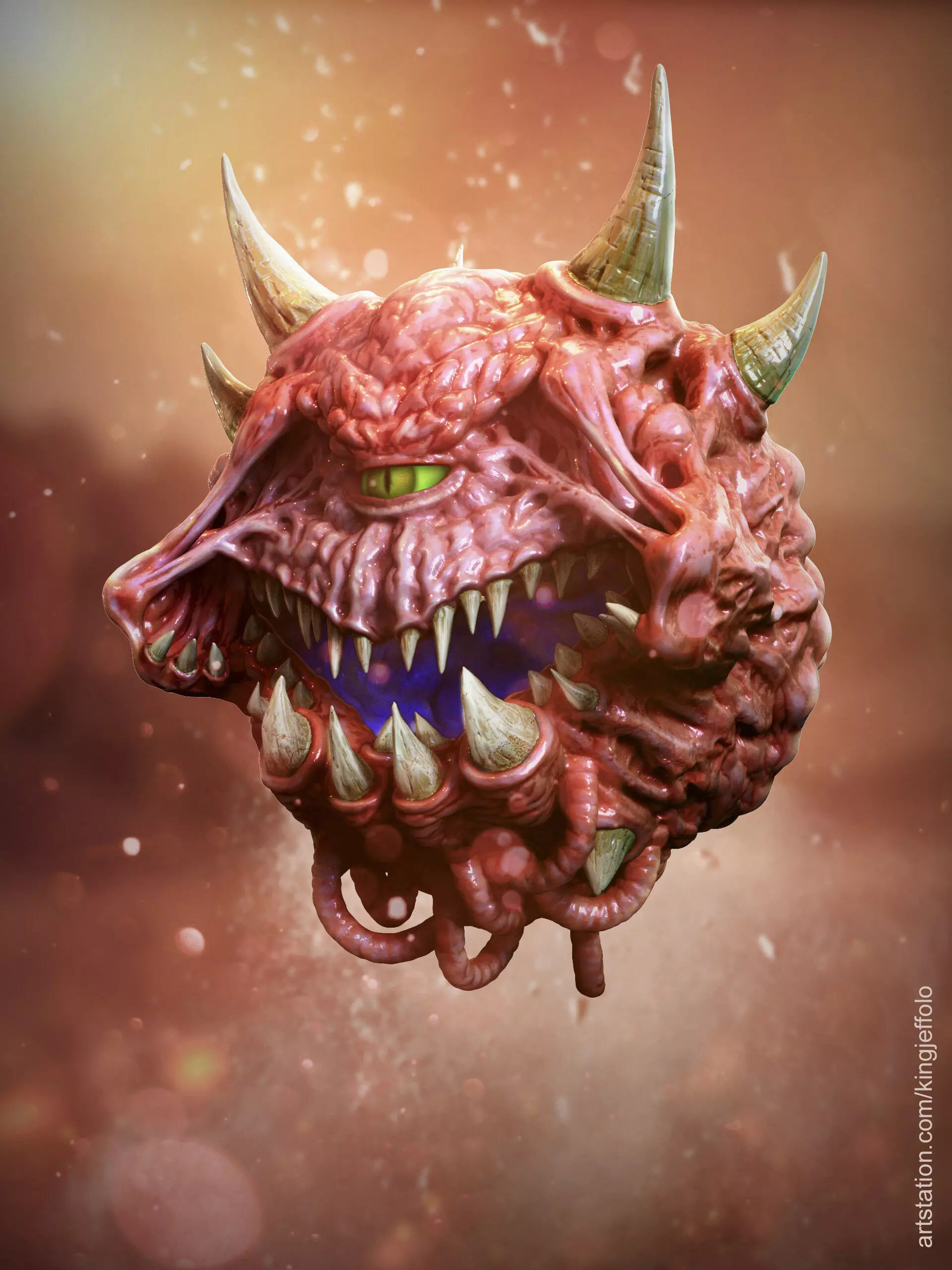 CacoDemon 3D Print model monster head 3D print model_0